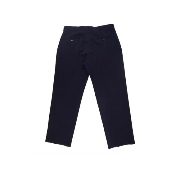 Haggar Essentials Pants Mens 36x30  Classic Fit Navy Blue Invisible Flex Waist - Picture 6 of 9